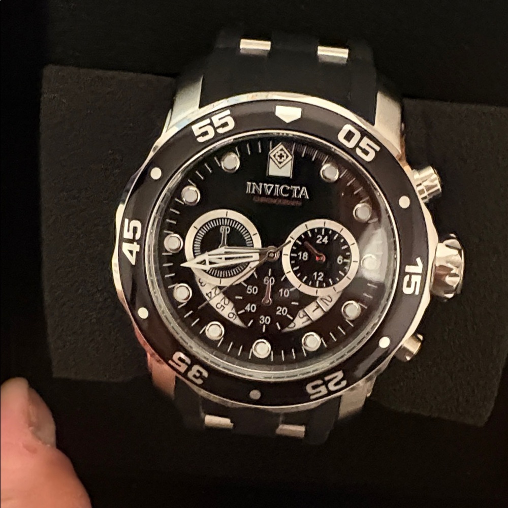 Invicta Black and Silver Men's Watch